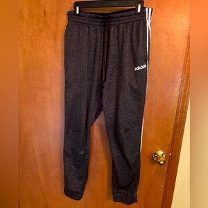 Adidas Gray Fleece Lined Joggers size L black dark gray heather